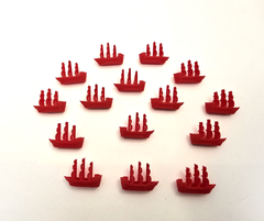 Ships compatible with Catan Seafarerers™  - Red  (set of 15)