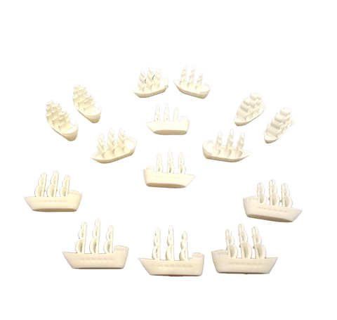 Ships compatible with Catan Seafarerers™  - White  (set of 15)