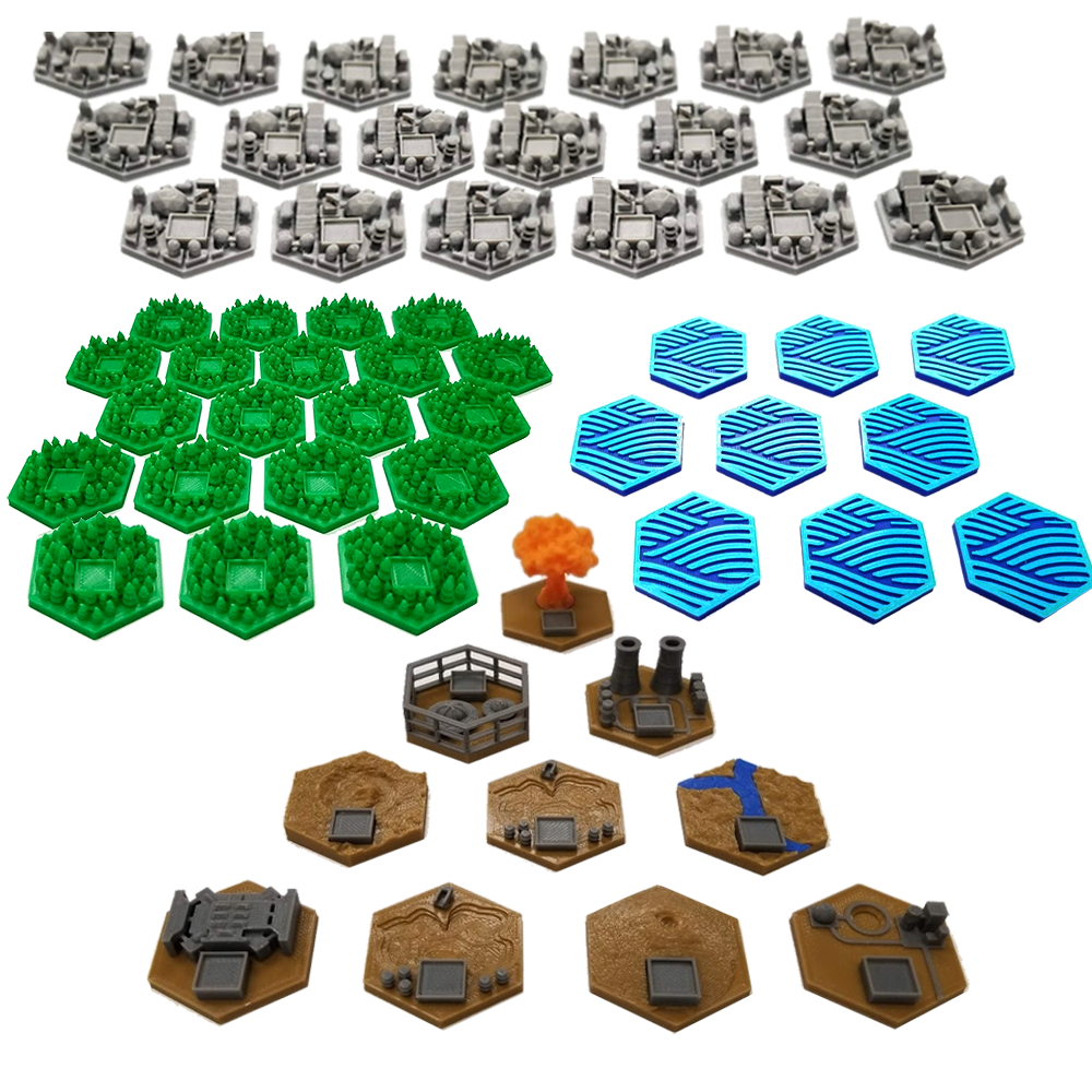 City Tiles for Terraforming Mars - 15 pieces